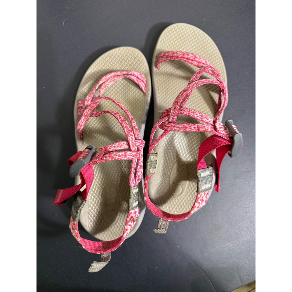 Chaco Z Cloud 2 Pink Patterned Strappy Toe Loop Sport Sandals Womens 8